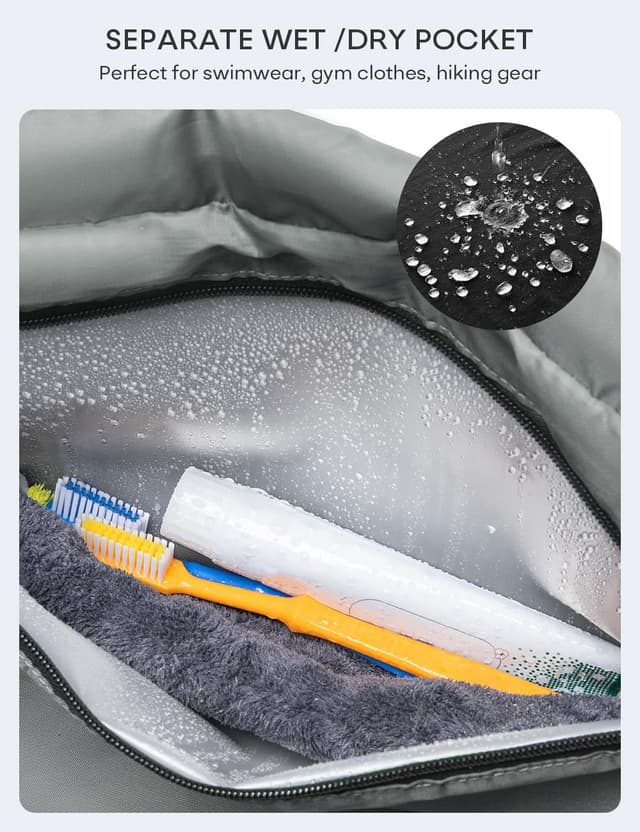 Detalle de BAGZY Sac de sport homme 50L imperméable avec compartiment chaussures et sec/humide, 55x35x25 cm