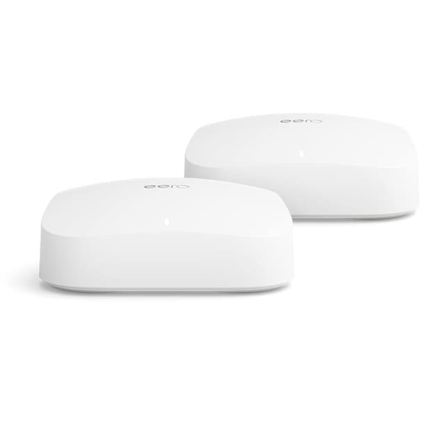 Detalle de eero Pro 6E Mesh-WLAN-Router (Doppelpack, 2022) mit 2,5‑Gbit/s‑Ethernet und bis zu 380 m² Abdeckung