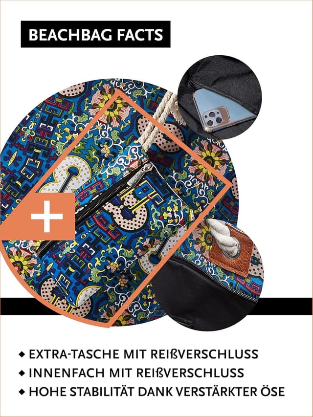 Detalle de DonDon Strandtasche XXL 58 x 38 x 18