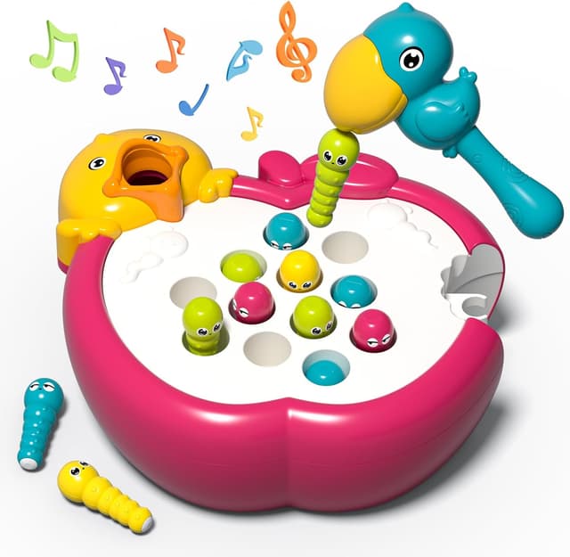 Detalle de PANITU Magnetic Woodpecker Worms Catching Game (Magnetic Bird Feeding) for Ages 2–4