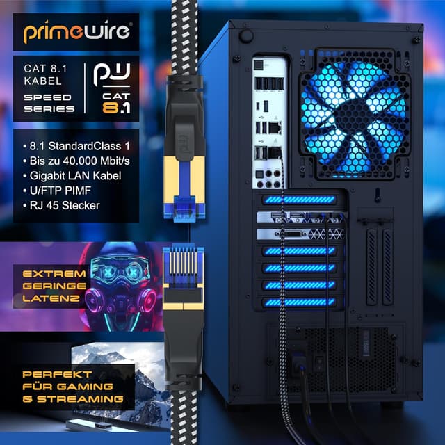 Detalle 2 de CAT 8 Netzwerkkabel 5 m schwarz, RJ45