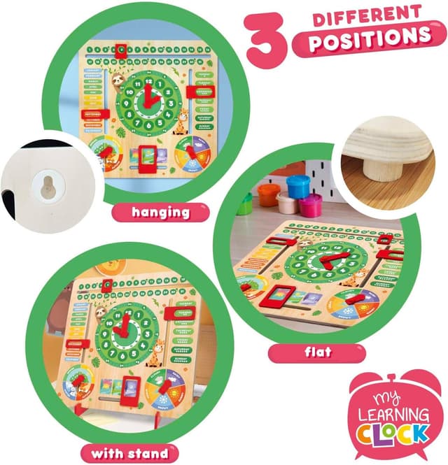 Detalle de CRAZE Reloj de Aprendizaje madera 8 piezas