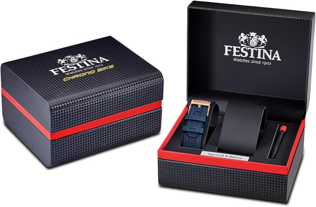 Detalle 1 de Festina Herren Analog-Uhr F20524/1 Special Editions – Edelstahl 316L, blaues Zifferblatt, Quarz-Chronograph, Kalender