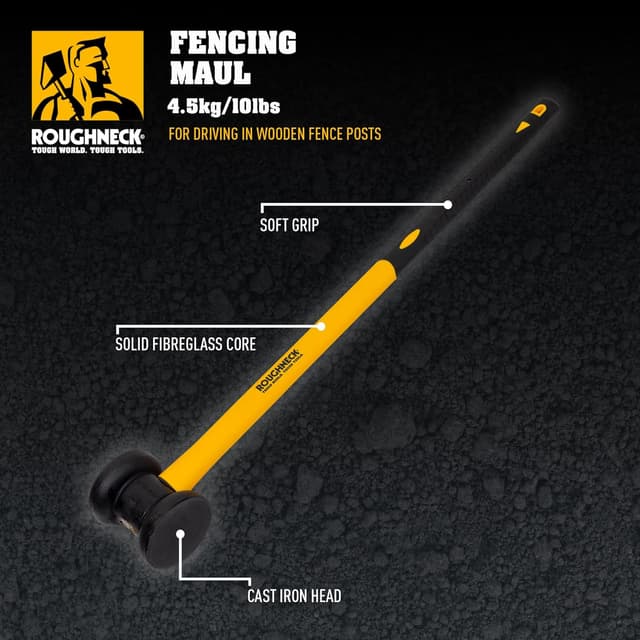 Detalle de Roughneck 64-767 Fibreglass Handle Fencing Maul (10 lb) with TPR soft-grip