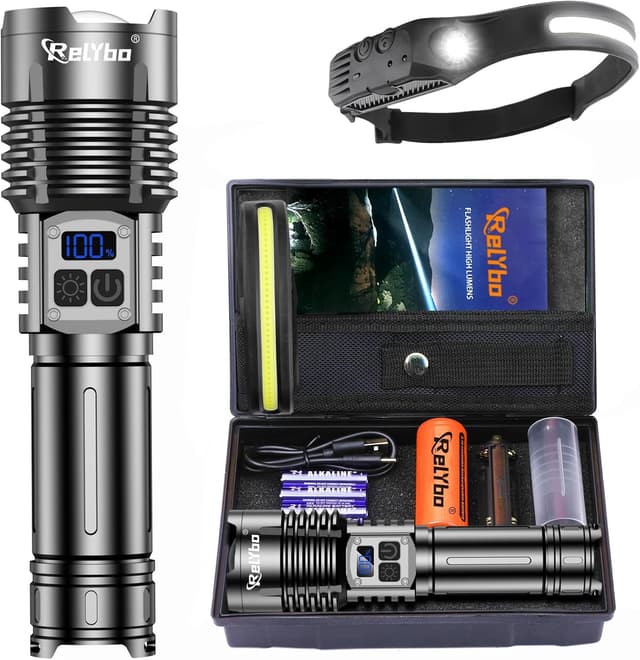 Detalle de Relybo Torch 500000 lumen rechargeable flashlight 🔦