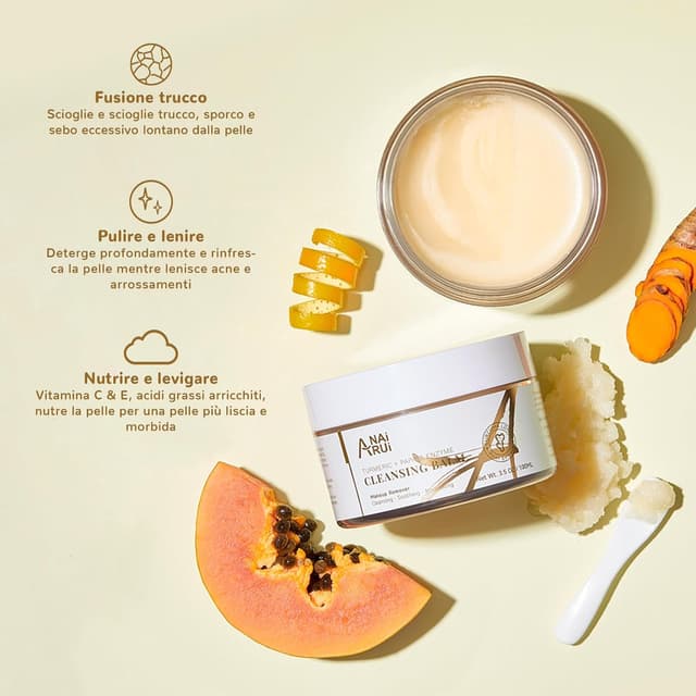 Thumbnail 1 de ANAiRui balsamo detergente con papaya e curcuma per viso: struccante, peeling delicato e pelle più liscia