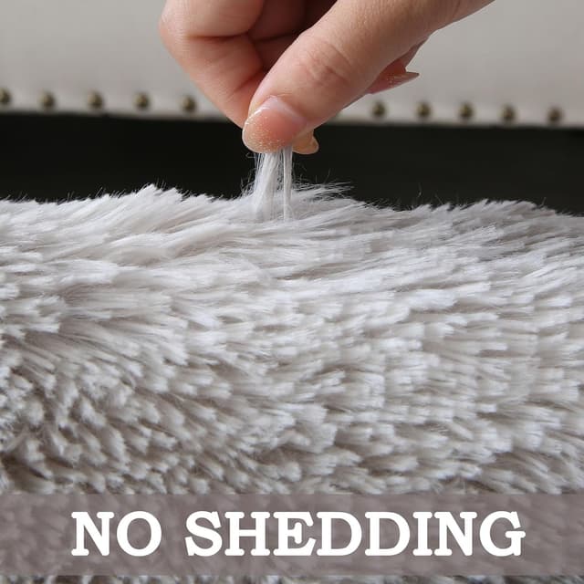 Detalle 2 de Grey Shag Area Rug 9x12 plush bedroom carpet