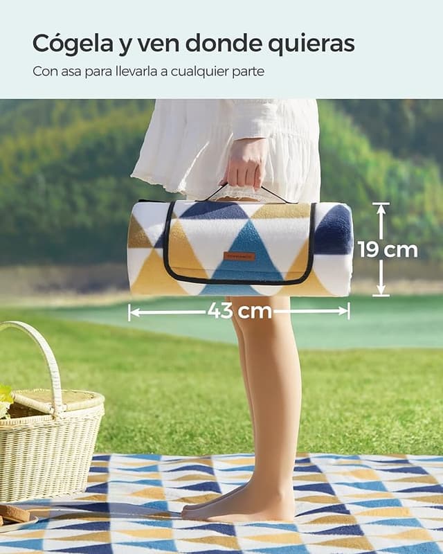 Thumbnail 5 de SONGMICS Manta de Picnic Impermeable 200x200 cm