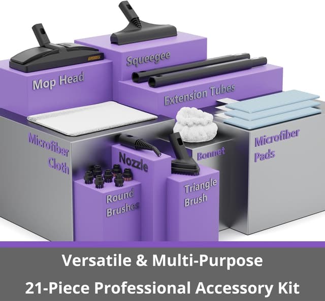 Detalle de awasky Steam Cleaner 1650W Fast 50-Second Heat-Up 21-Piece Kit