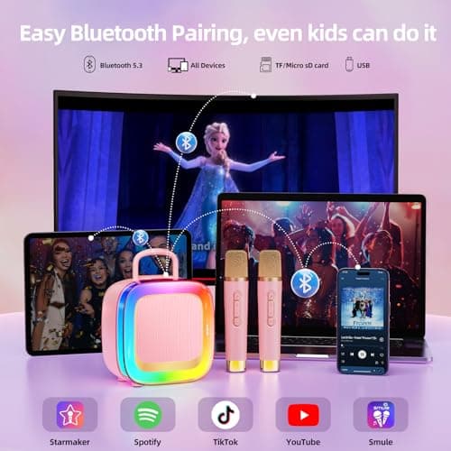 Thumbnail 6 de Kinglucky Karaoke Machine with 2 Light-Up Mics 🎤