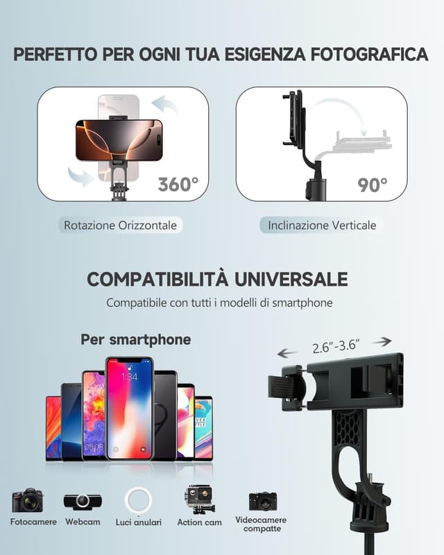 Thumbnail 4 de RISEOFLE 180cm Treppiede per smartphone e selfie stick 🎥