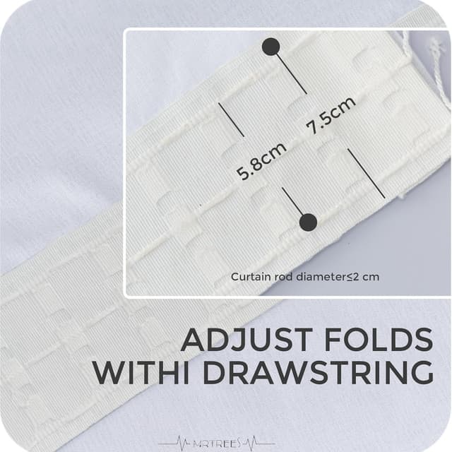 Thumbnail 2 de MRTREES Cortina Translucida Moderna 2 Paneles Blanco 🏡