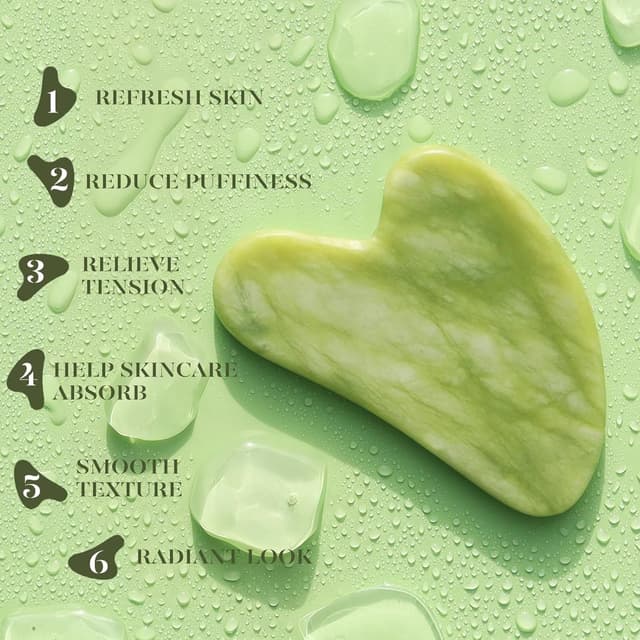 Detalle 2 de BAIMEI Gua Sha und Jade Roller Gesichtstool