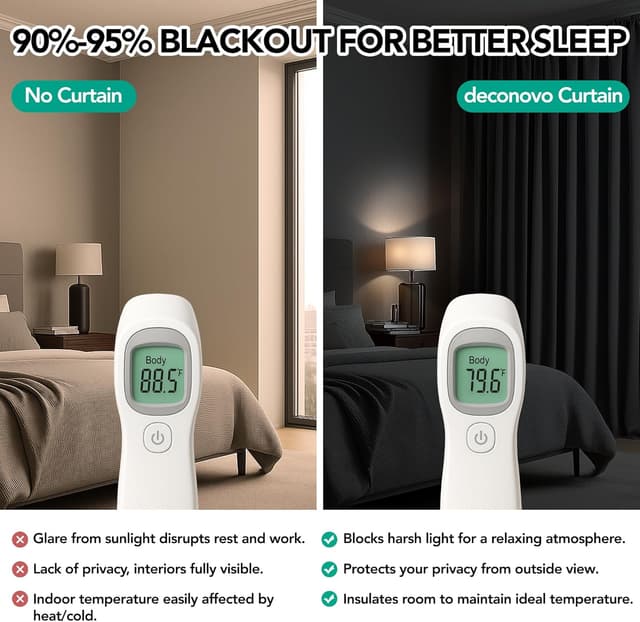 Thumbnail 4 de Deconovo 280x175 Rideau occultant bleu marine đ