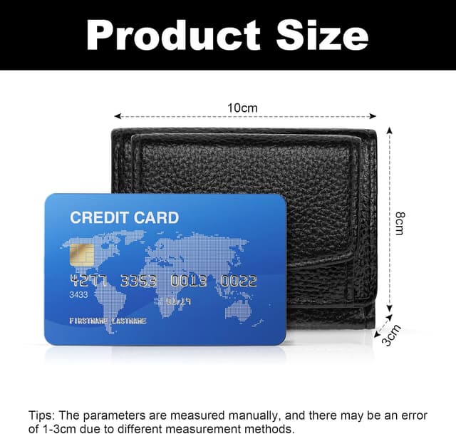 Detalle 2 de Aucuu Portafoglio Donna Piccolo in Pelle con Portamonete e 6 Scomparti Carte