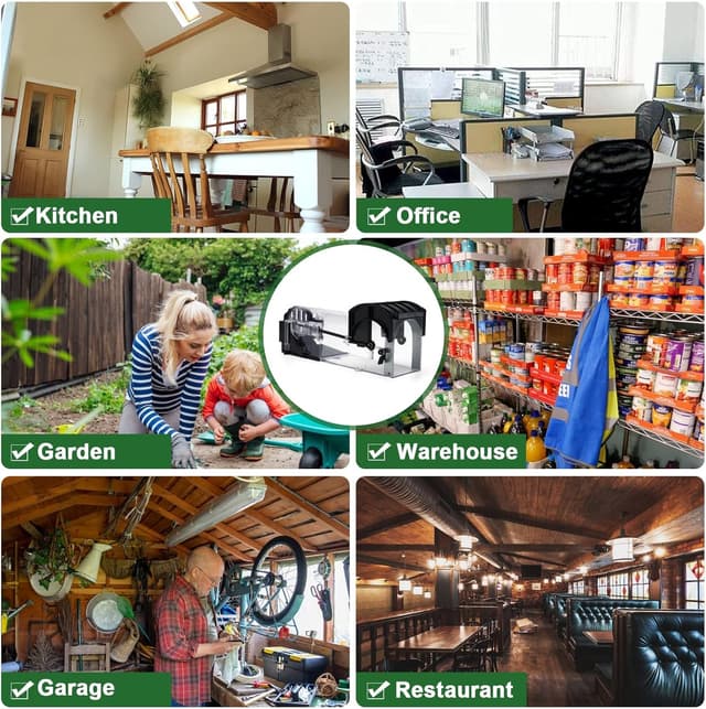 Detalle de 4-Pack humane live mouse traps for indoors and outdoors (touchless release) with cleaning brushes