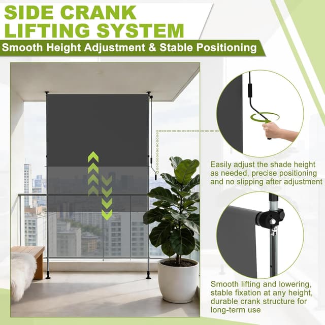 Detalle 2 de UISEBRT Klemmmarkise 150x310 cm Senkrecht
