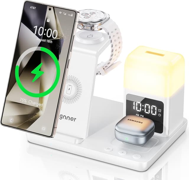 Detalle de Estación de Carga Inductiva 6 en 1 15W para Galaxy