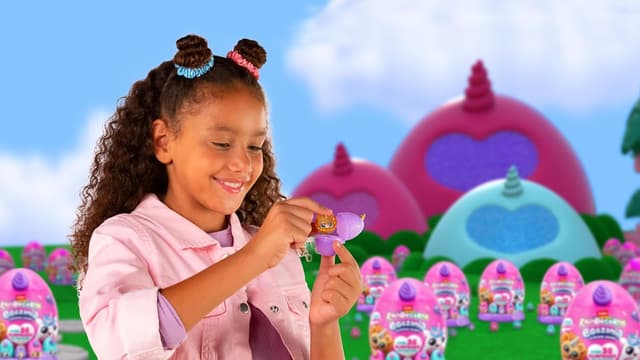 Detalle de Rainbocorns Eggzania Surprise Mania Bunnycorn – Plüschtier mit über 20 Überraschungen und Zubehör