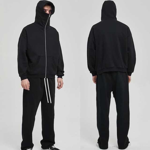 Detalle de Veste sweat Zifipeoed pour homme à capuche et col montant (style Harajuku) pour l’hiver et l’automne