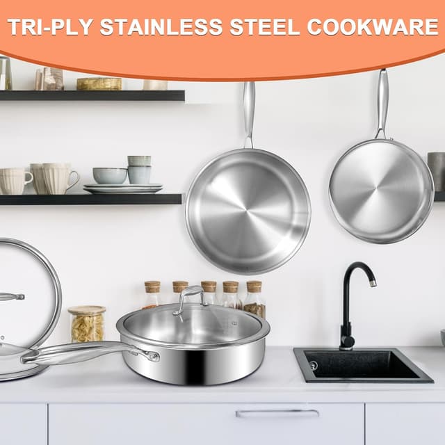 Thumbnail 6 de EWFEN 12-Inch Tri-Ply Frying Pan