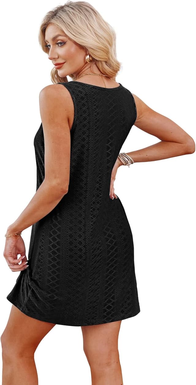 Detalle de BKRIVE Swimsuit Coverup Eyelet Twisted Tank Dress for Summer Beach & Pool Days