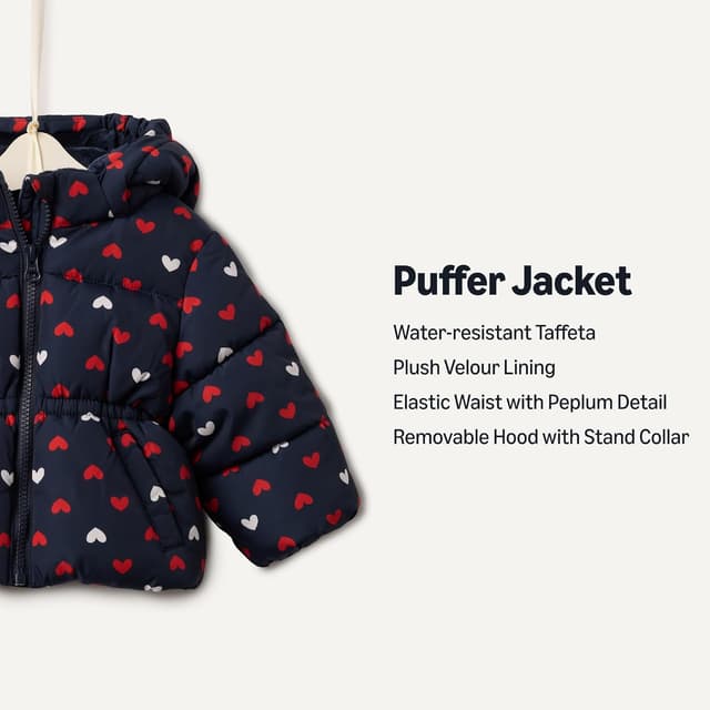 Detalle 2 de Amazon Essentials Girls Water-Resistant Hooded Puffer Jacket (with removable hood)