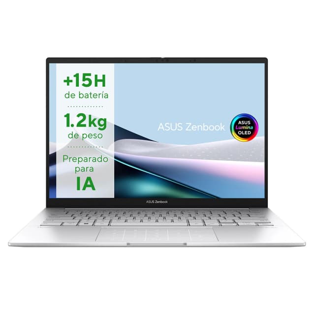 Detalle de ASUS Zenbook 14 OLED UX3405MA-PZ076W reacondicionado Grado C (Intel Core Ultra 7, 16GB, 1TB SSD)