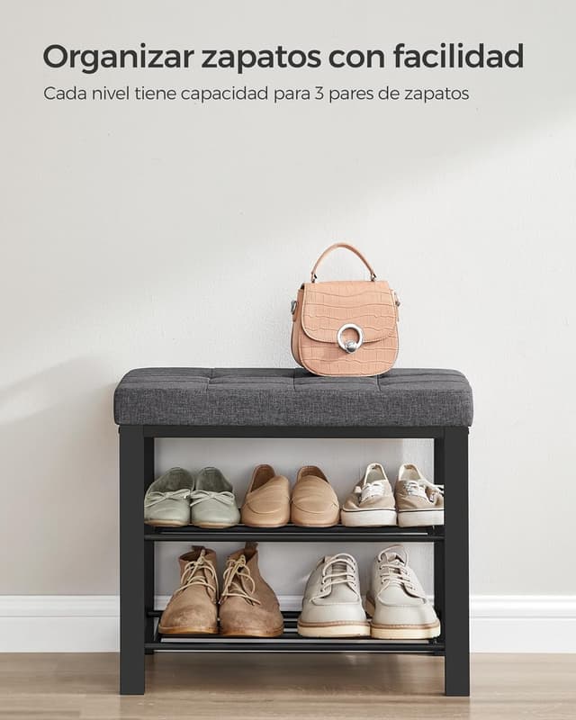 Thumbnail 4 de SONGMICS Banco Zapatero LBS576B01 3 Niveles