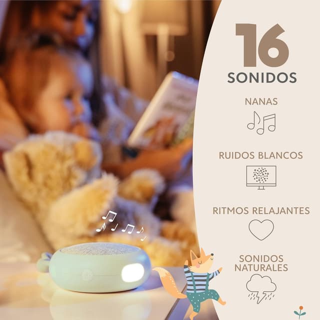 Detalle 2 de Sweety Fox Máquina Ruido Blanco Bebe 15 Sonidos