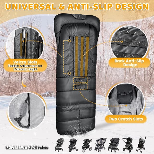 Thumbnail 3 de Orzbow Universal Pushchair Footmuff Coral Fleece 97*44cm