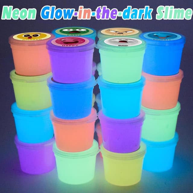 Detalle de 120 Pack Galaxy Slime Kit for Kids – Glow in the Dark DIY Luminous Slime (neon colours)