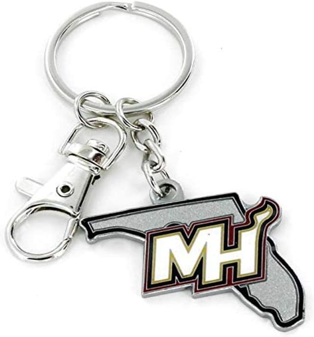 Detalle de NBA Heavyweight Home State Design Keychain — Durable Metal Clip & Split Ring for Keys, Bags, and Purses