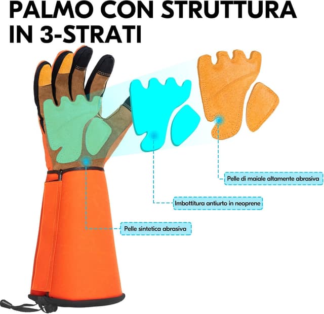 Detalle de Guanti da giardinaggio antispine lunghi Vgo... con touchscreen per potatura e orto
