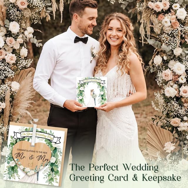 Detalle 2 de TheGiffter Wedding Card with Wooden Heart Plaque