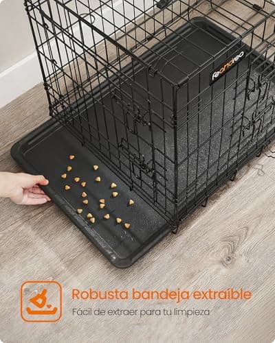 Detalle 2 de Feandrea Jaula para perros plegable XXL con 2 puertas y bandeja extraíble (PPD48H)