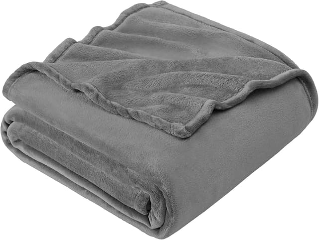 Detalle de EHEYCIGA Grey Fleece Throw Blanket XL 130x178cm for Sofas, Beds and Armchairs