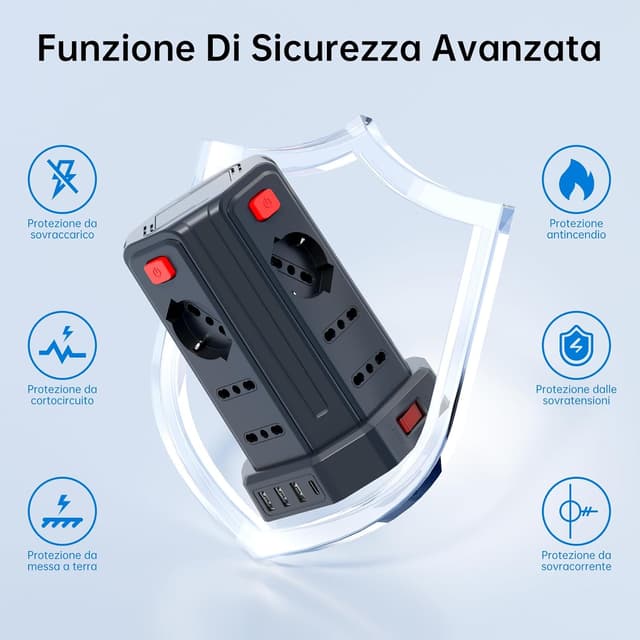 Thumbnail 5 de Sameriver Ciabatta elettrica 2 m 12 prese 🔌