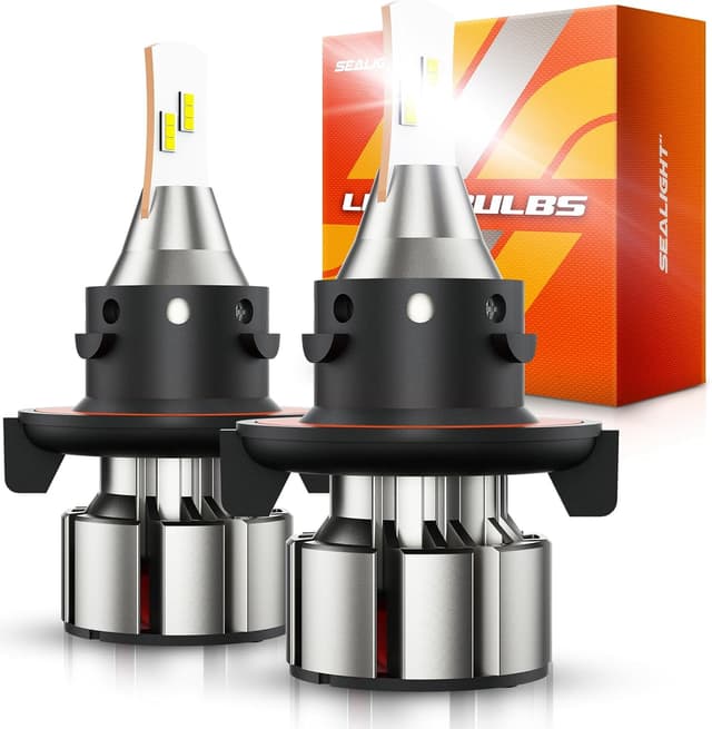 Detalle de SEALIGHT H13/9008 LED Headlight Bulbs (2-Pack) with 8X brightness and 6500K cooling fan