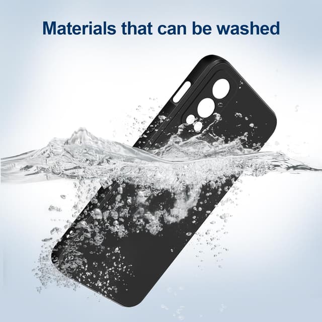 Detalle de GiiYoon Hülle für OnePlus Nord 2 (5G) – Liquid-Silicone Case mit Mikrofaserfutter, schwarz