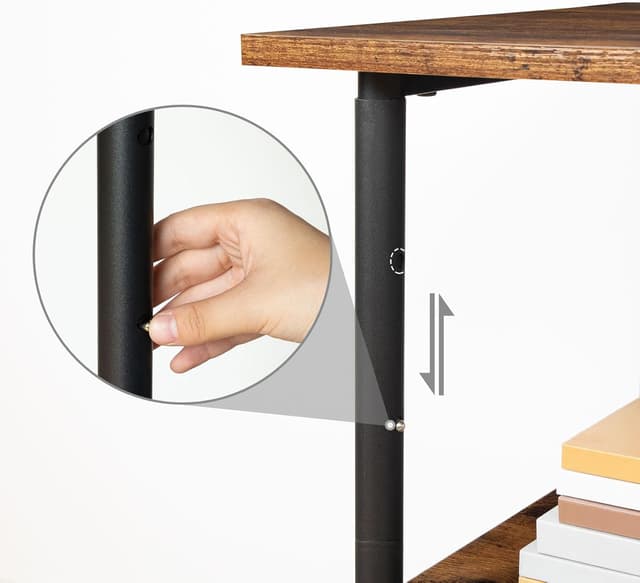 Detalle de HOOBRO Druckertisch EBF03PS01G1 mit 3 Ebenen, höhenverstellbar und arretierbaren Rädern