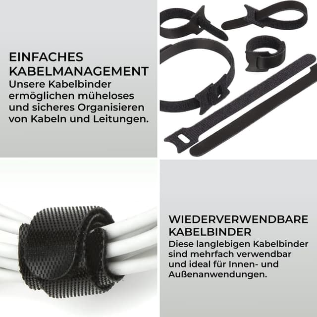 Detalle 2 de H&S Klettband Kabelbinder Set