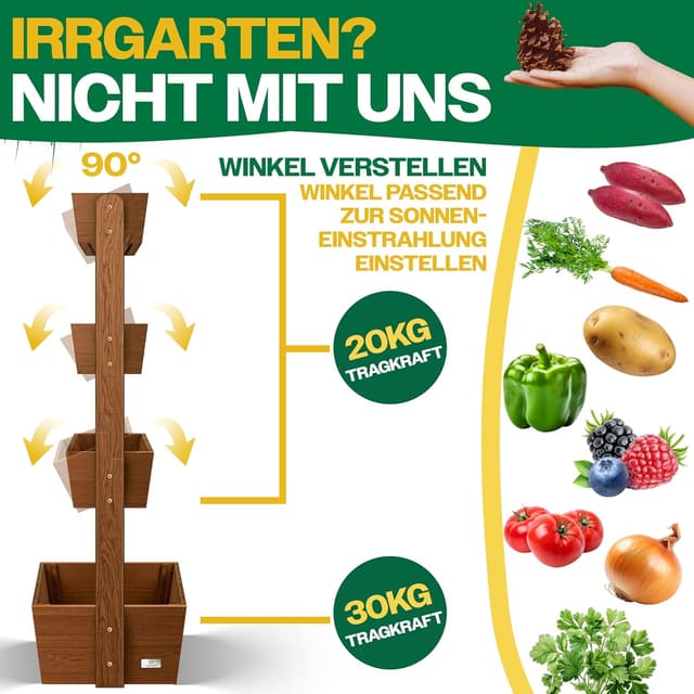 Thumbnail 2 de KESSER Hochbeet 4 Etagen Premium Braun