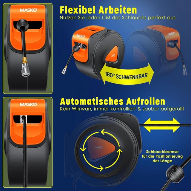 Thumbnail 2 de MASKO Automatik Druckluftschlauch Aufroller 30m