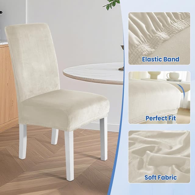 Detalle 1 de Ystyle coprisedie elasticizzati beige 6 pezzi