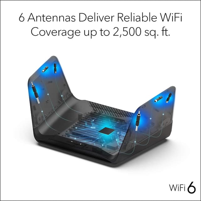 Detalle de NETGEAR Nighthawk WiFi 6 Router (RAX70) – Dual-Band AX6000 with coverage up to 175 m²