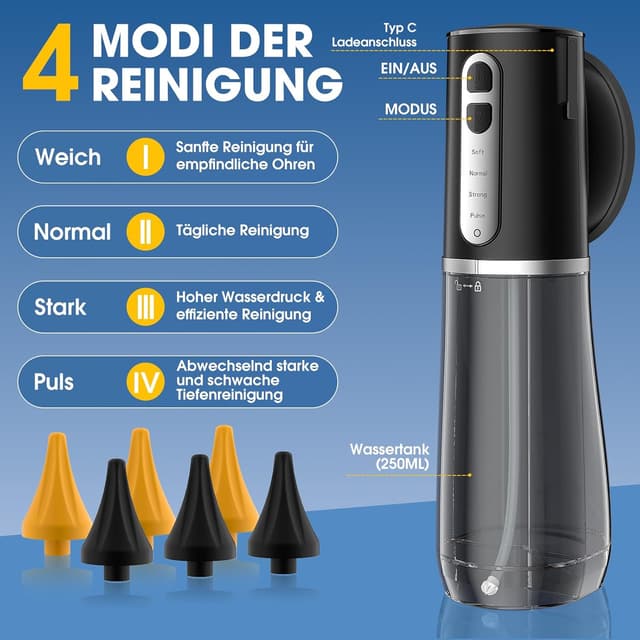 Detalle 2 de Ohrenschmalz Entferner Elektrischer Ohrenreiniger 6 Düsen