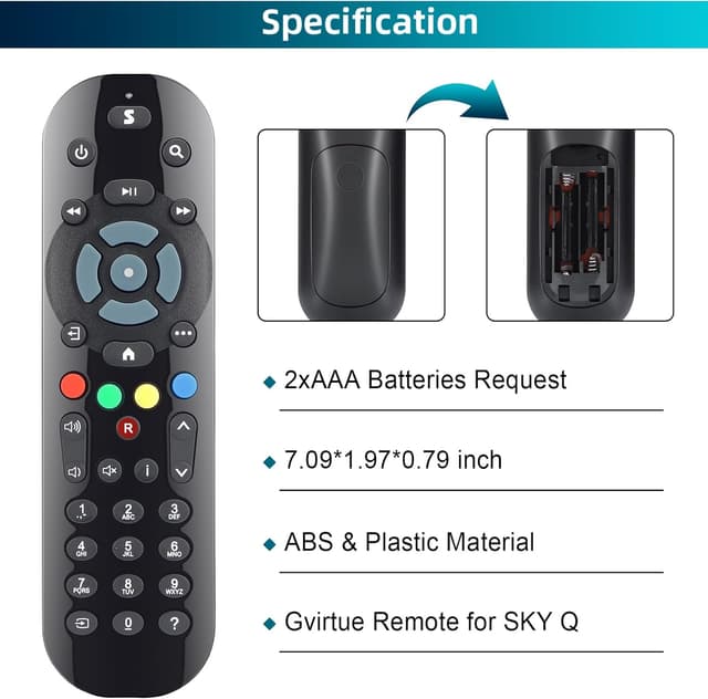 Thumbnail 4 de Replacement Remote Control Pack of 2 for Sky Q