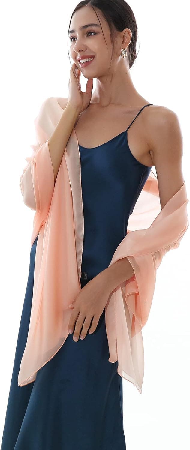 Detalle de RIIQIICHY foulard sci(ar)pa seta da donna in poliestere: stola/pashmina elegante per cerimonie