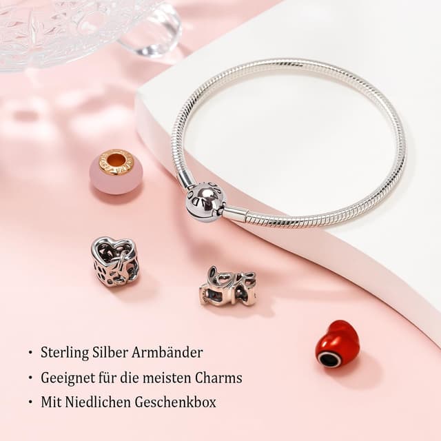 Detalle 1 de ZHUOMOT Charm Armband 925 Silber 17 cm